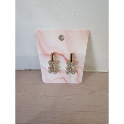 Boucles d'oreilles ourson d'or à strass