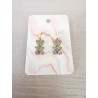 Boucles d'oreilles ourson d'or à strass
