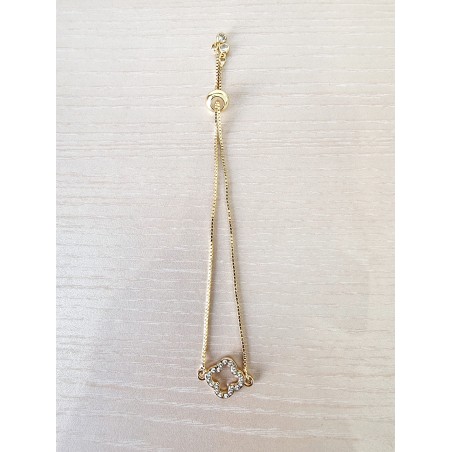 Bracelet trèfle à strass