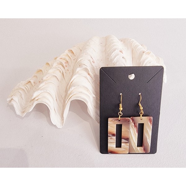 Boucle d'oreille rectangle en acétate de cellulose