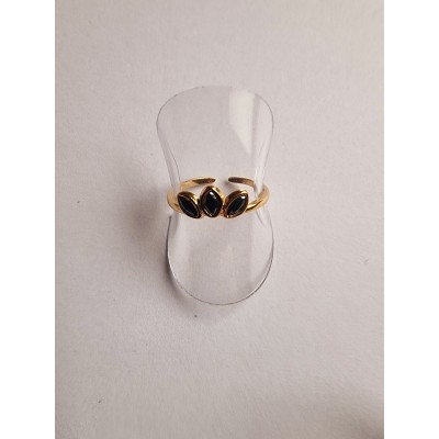 Bague pierre noire