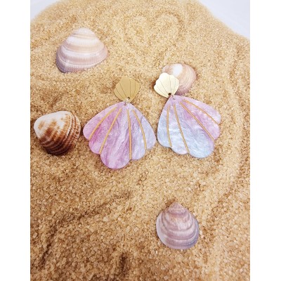 Boucle d'oreille coquillage coloré le Trésor de Lava